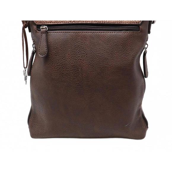 NEW M&F WESTERN women's python concealed carry messenger bag in brown - Picture 5 of 5